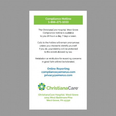 ChristianaCare Compliance Card