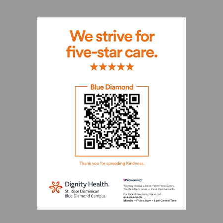 Dignity Health Blue Diamond - QR Review Flyers