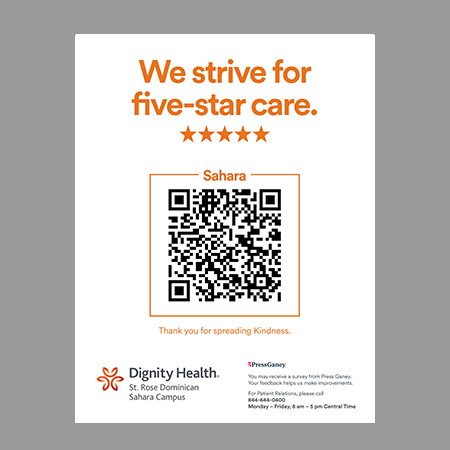 Dignity Health Sahara - QR Review Flyers