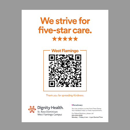 Dignity Health West Flamingo - QR Review Flyers