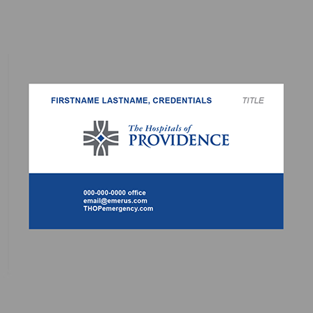 The Hospitals of Providence Business Card