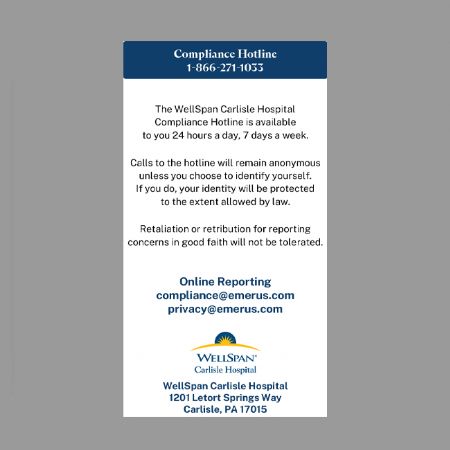 WellSpan Compliance Card