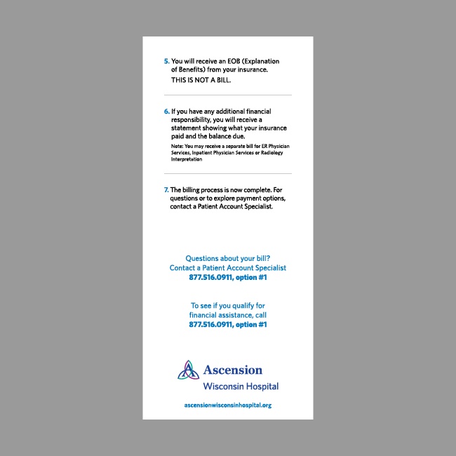 Ascension Wisconsin Hospital Billing Process Card #2