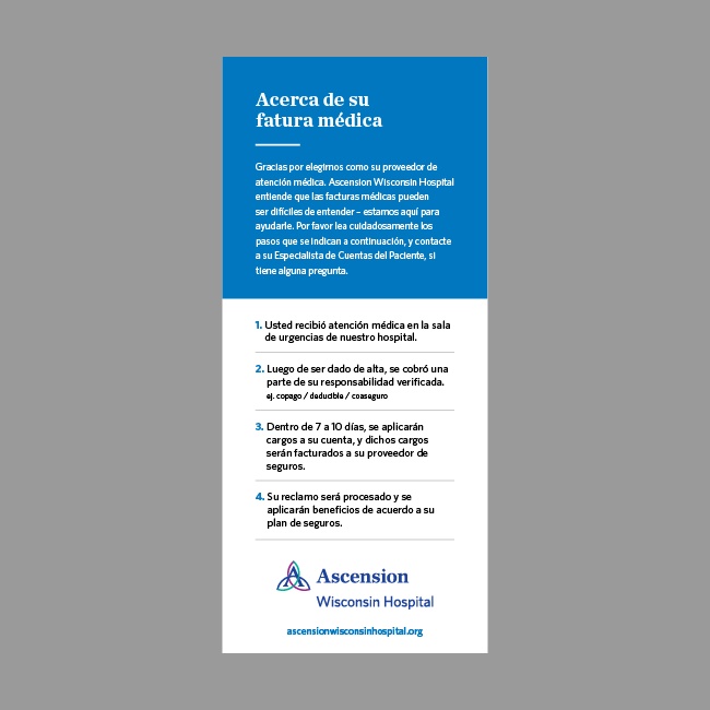 Ascension Wisconsin Hospital Billing Process Card #3