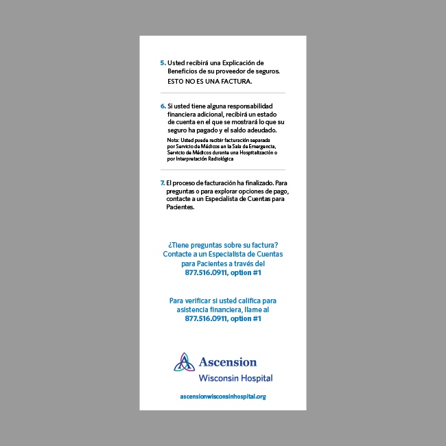 Ascension Wisconsin Hospital Billing Process Card #4