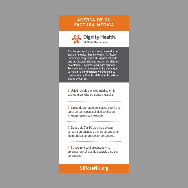 Dignity Health Billing Process Card #3