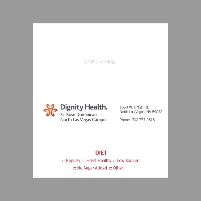 Dignity Health Dietary Tent Card #2