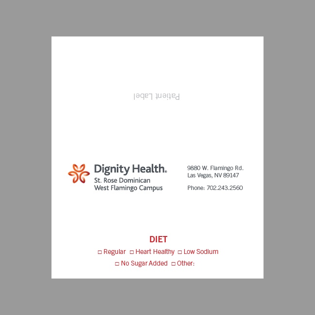 Dignity Health Dietary Tent Card #4