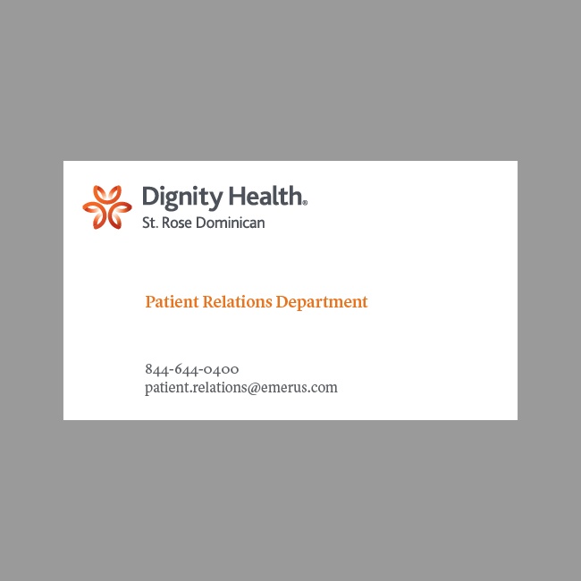 Dignity Health Grievance Card