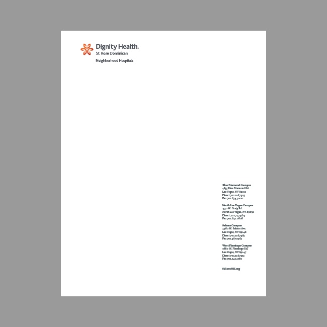 Dignity Health Letterhead