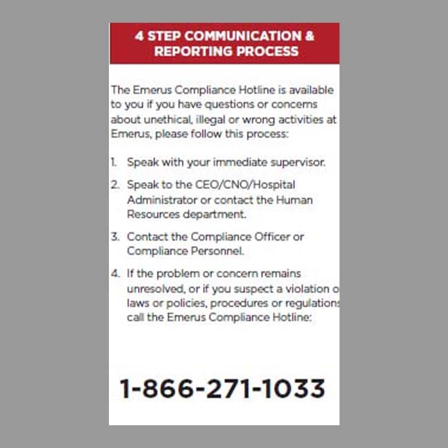 Emerus Compliance Card #2