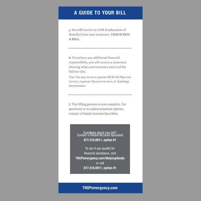 The Hospitals of Providence Billing Process Card (English) #4