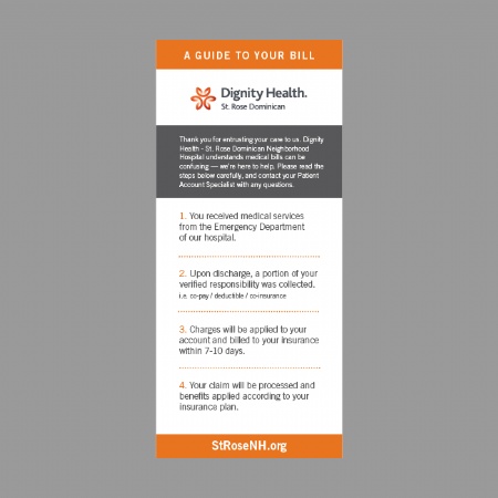 Dignity Health Billing Process Card