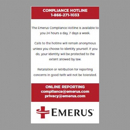 Emerus Compliance Card