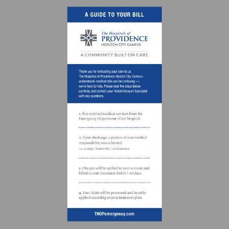 The Hospitals of Providence Billing Process Card (English)