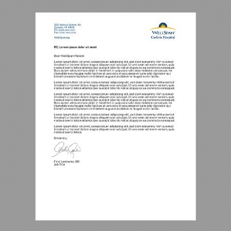 WellSpan Letterhead
